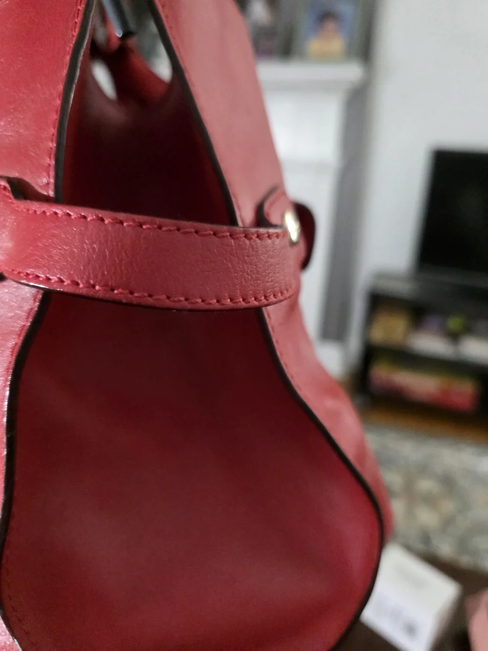 kate spade Red Leather Satchel with Turn-Lock Detail